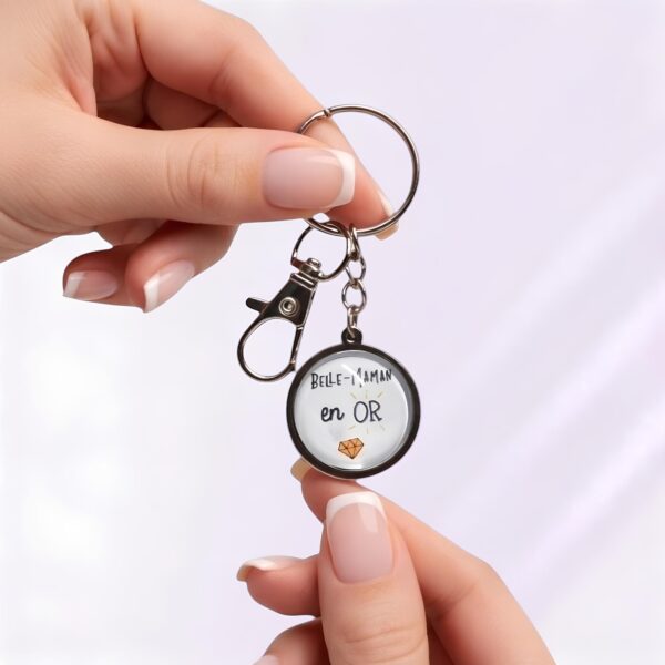 porte-clé belle-maman message cabochon verre