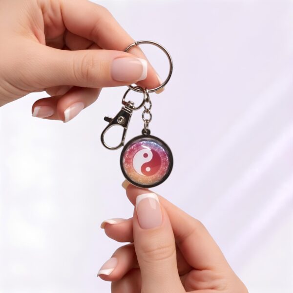 porte-clé yin yang cabochon
