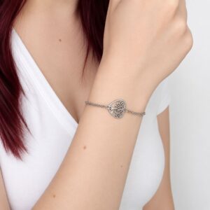 Bracelet Arbre de Vie Cœur Femme Anita sur cordon réglable Floya Boutique