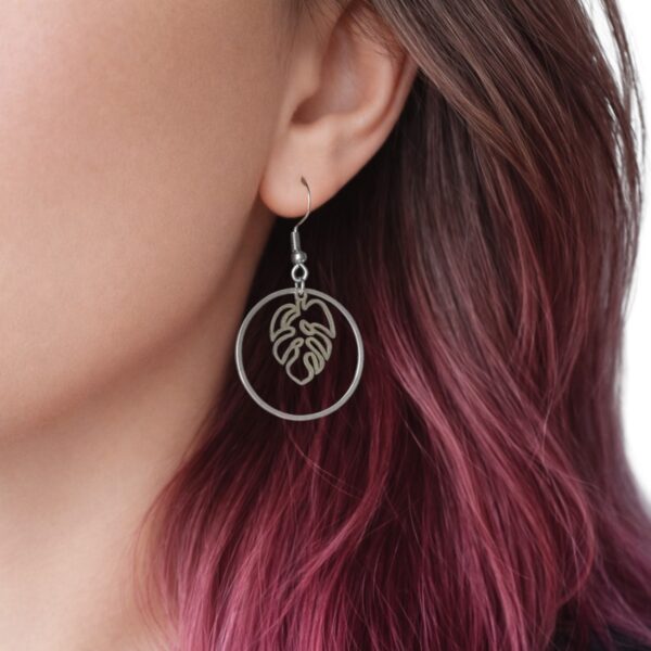 Boucles d’Oreilles Feuille de Monstera