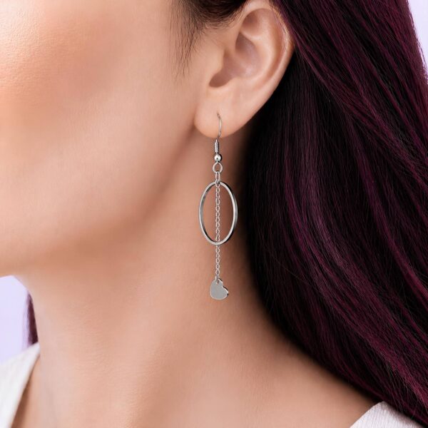 Boucles d’oreilles cœur et anneau en acier inoxydable au design minimaliste et élégant