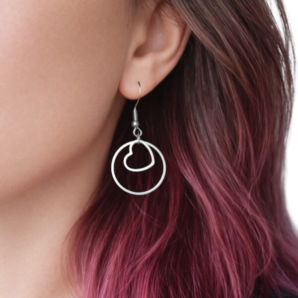 Boucles d’oreilles pendantes rond et cœur Floya Boutique