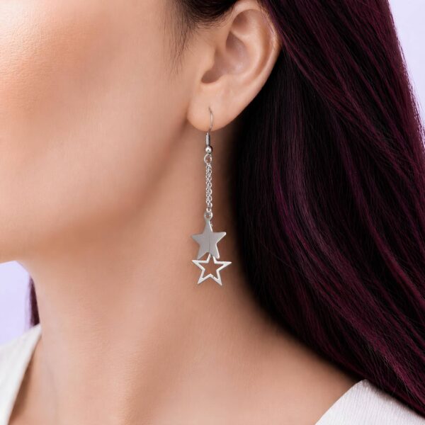 boucles d’oreilles étoile pendantes acier inoxydable femme