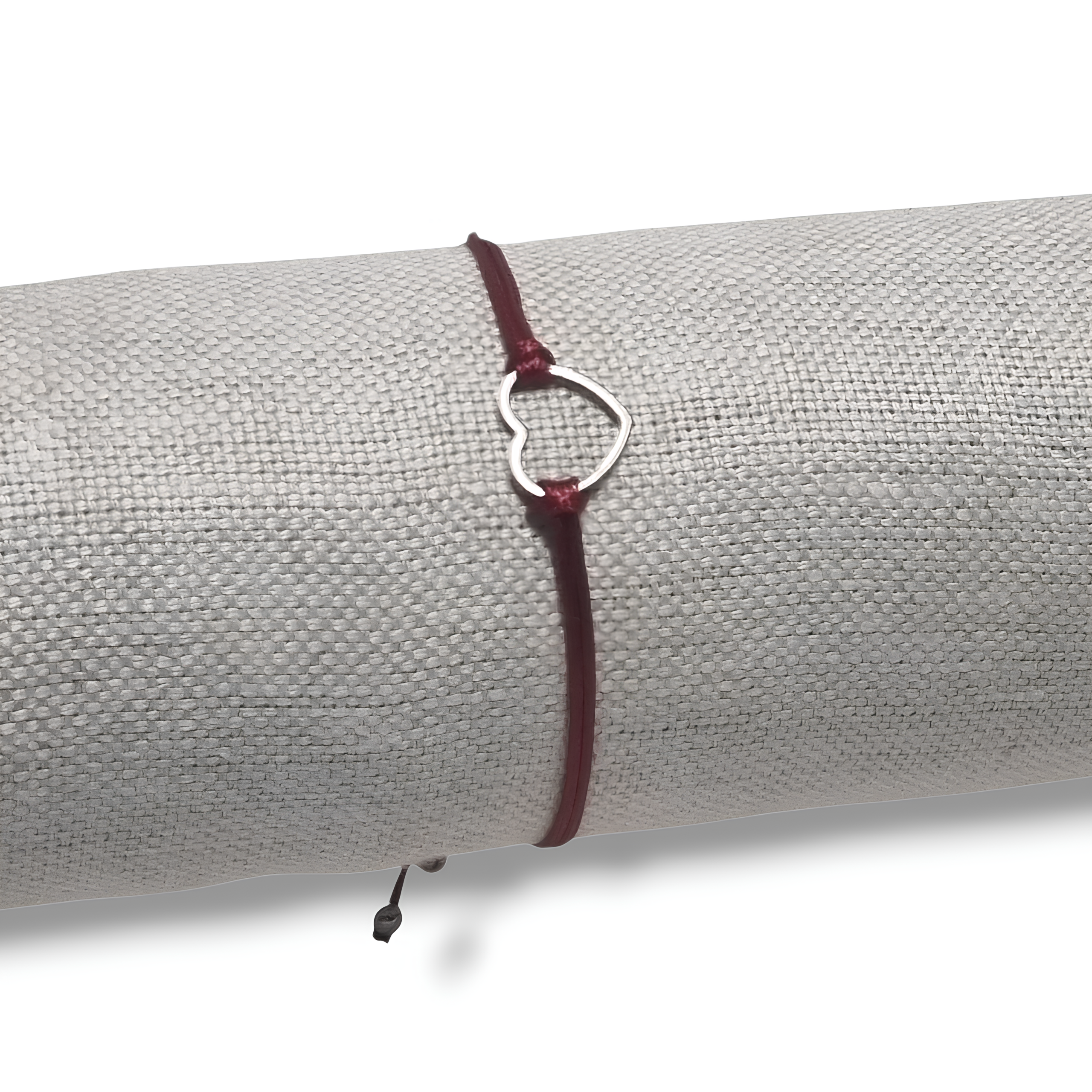 Bracelet cœur rouge bordeaux femme acier inoxydable Célia