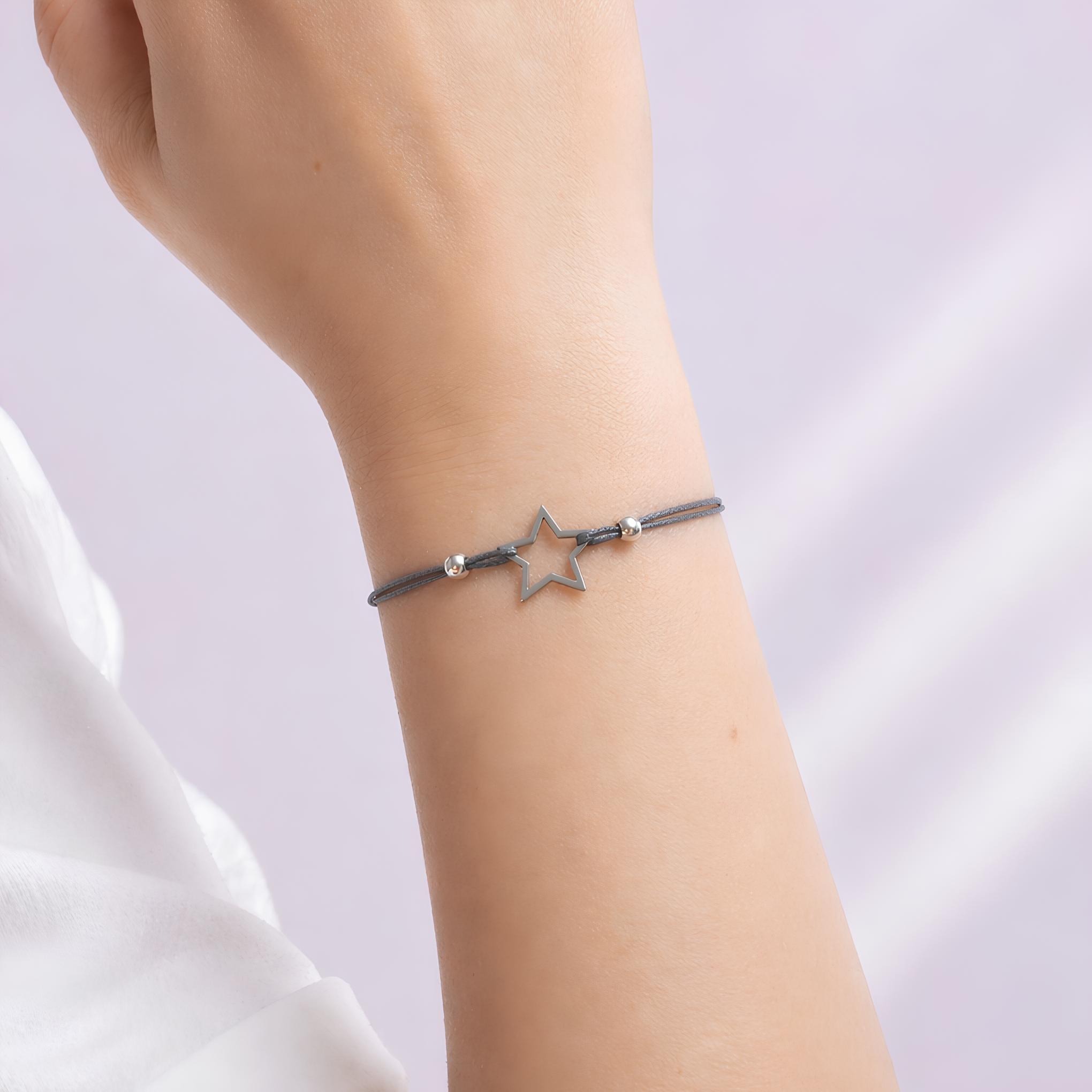 bracelet étoile femme gris acier inoxydable Elina