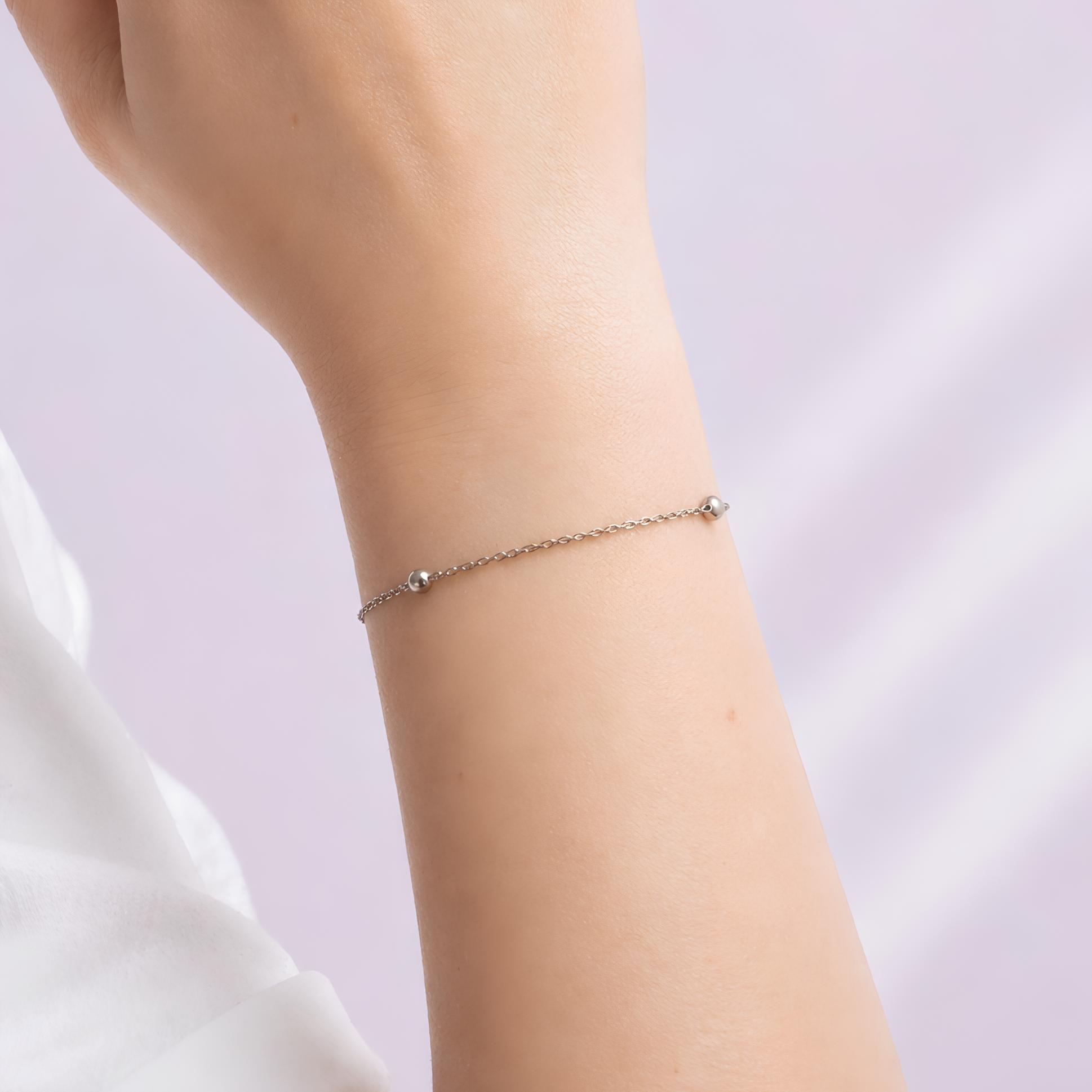 bracelet chaîne fine femme argenté acier inoxydable Clara