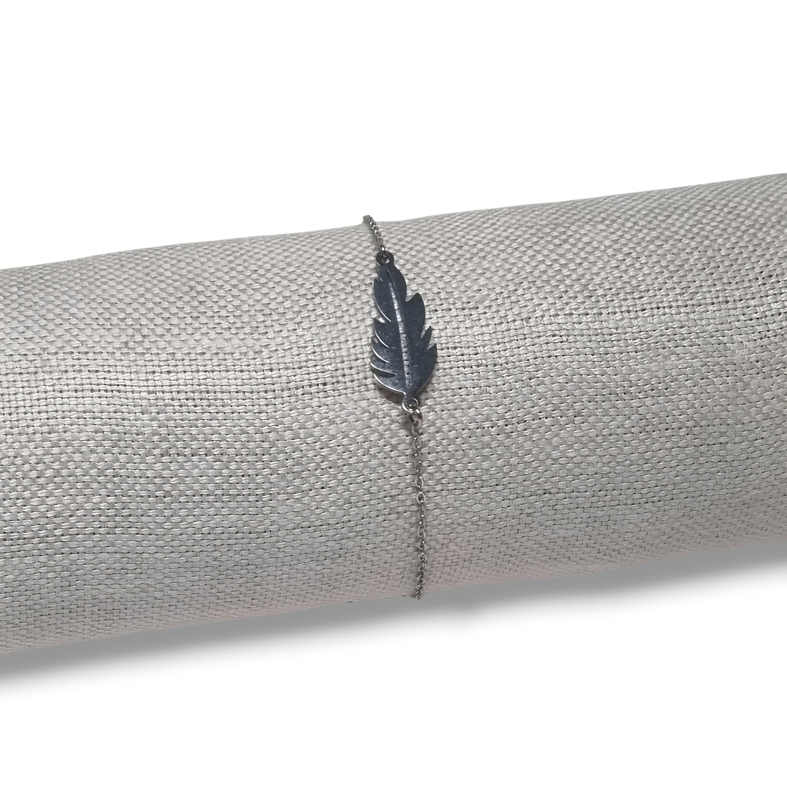 bracelet plume femme argenté acier inoxydable Paola