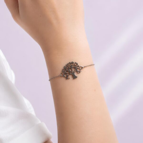 bracelet arbre de vie femme argenté acier inoxydable Aria