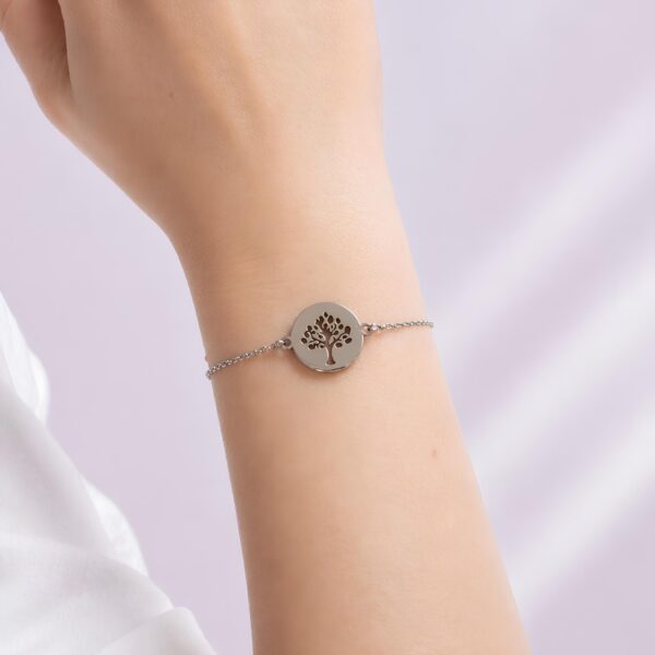 bracelet arbre de vie femme argenté acier inoxydable Alicia