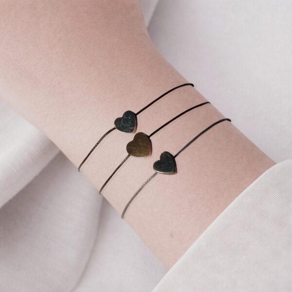 bracelets coeur femme colorés acier inoxydable cordon ajustable