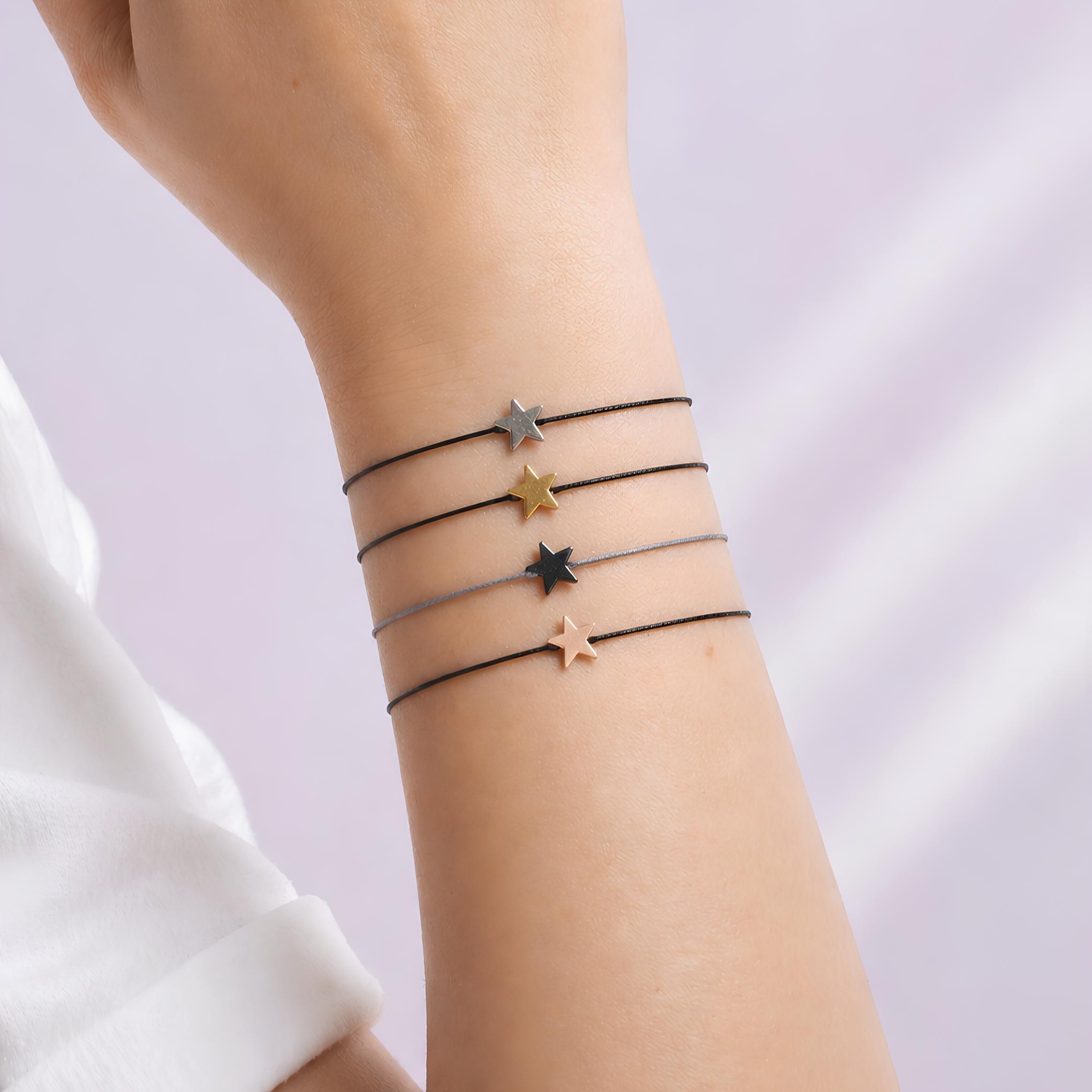 bracelet étoile femme cordon ajustable multicolore