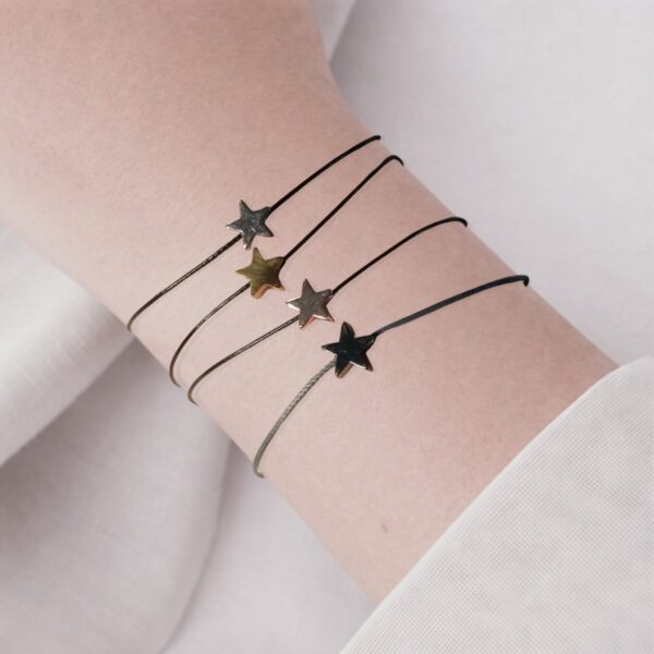 Bracelet étoile femme acier inoxydable ajustable plusieurs coloris