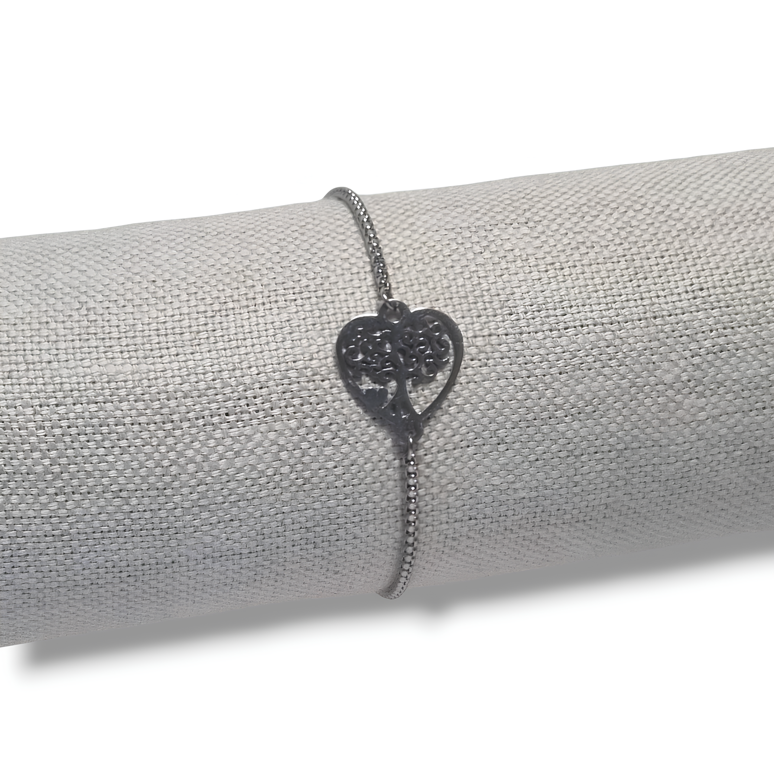 bracelet arbre de vie coeur femme ajustable argenté