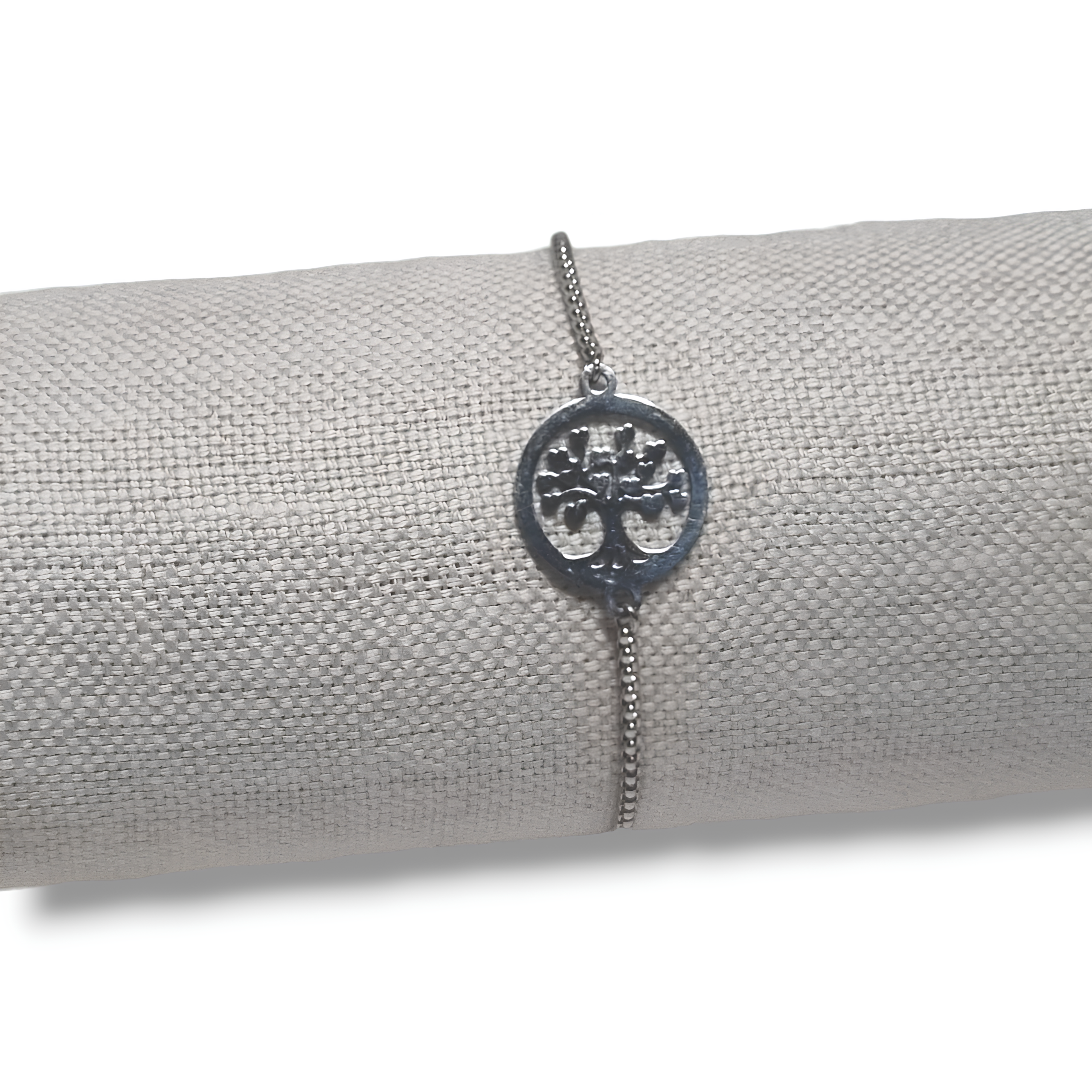 bracelet arbre de vie coeur feuille femme ajustable argenté