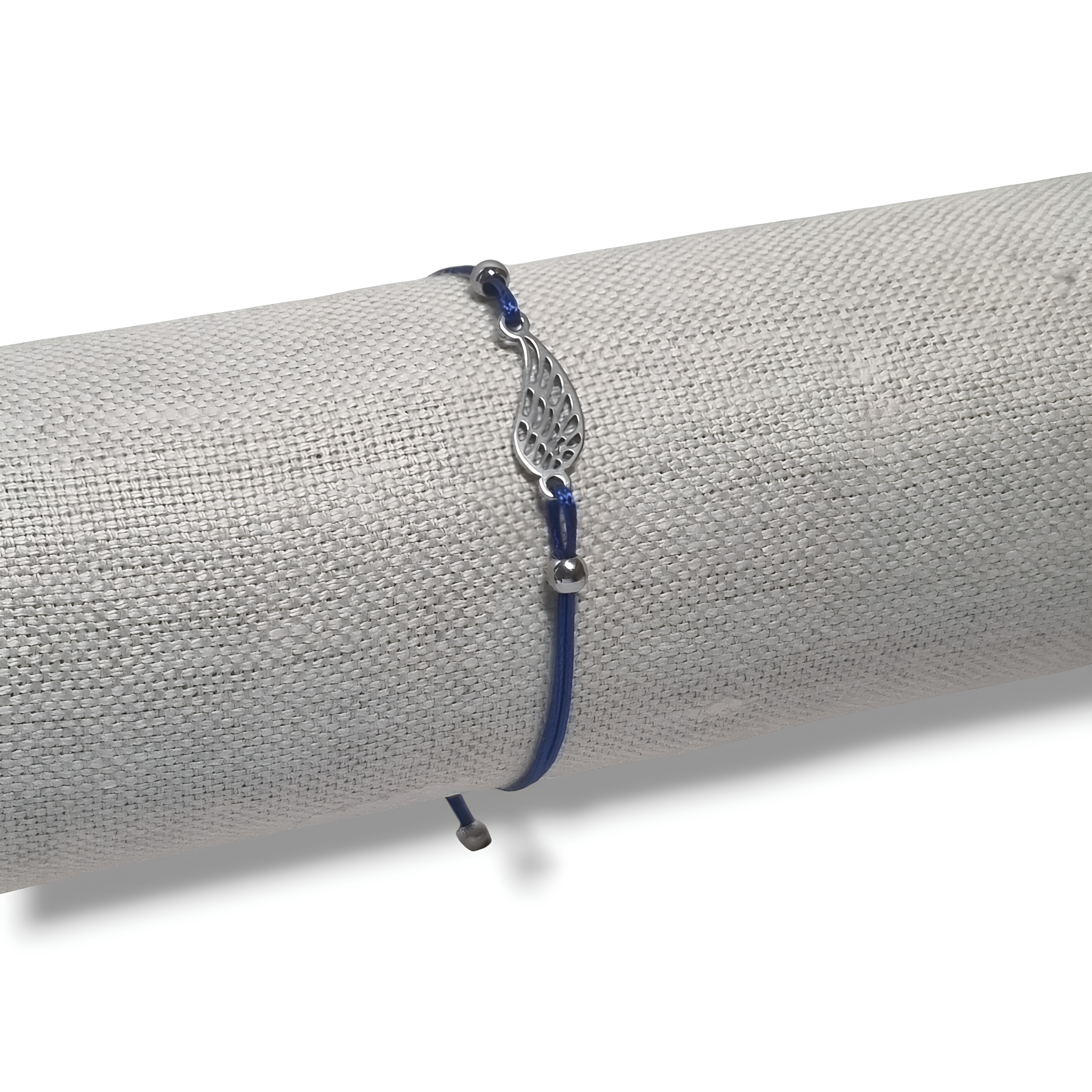 bracelet enfant aile d ange argenté bleu ajustable