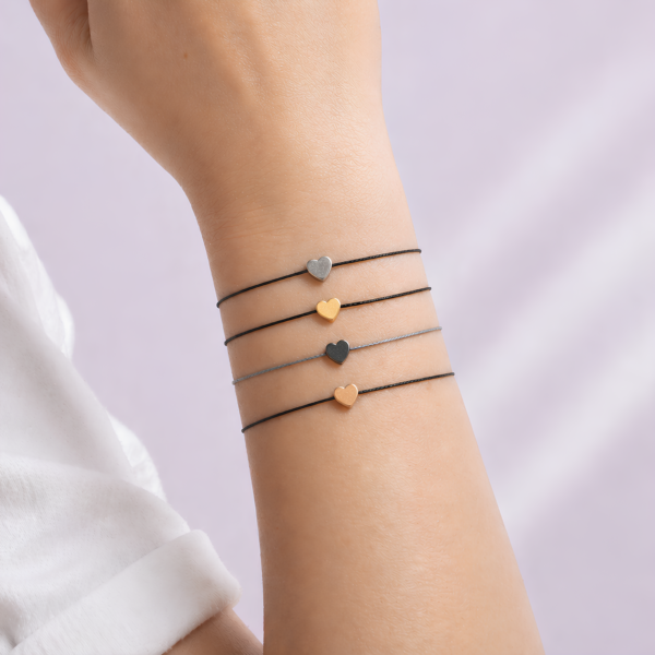bracelet enfant cœur coloré ajustable cordon