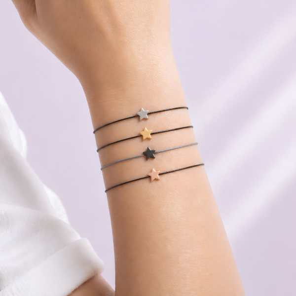 bracelet étoile enfant ajustable cordon acier inoxydable fille