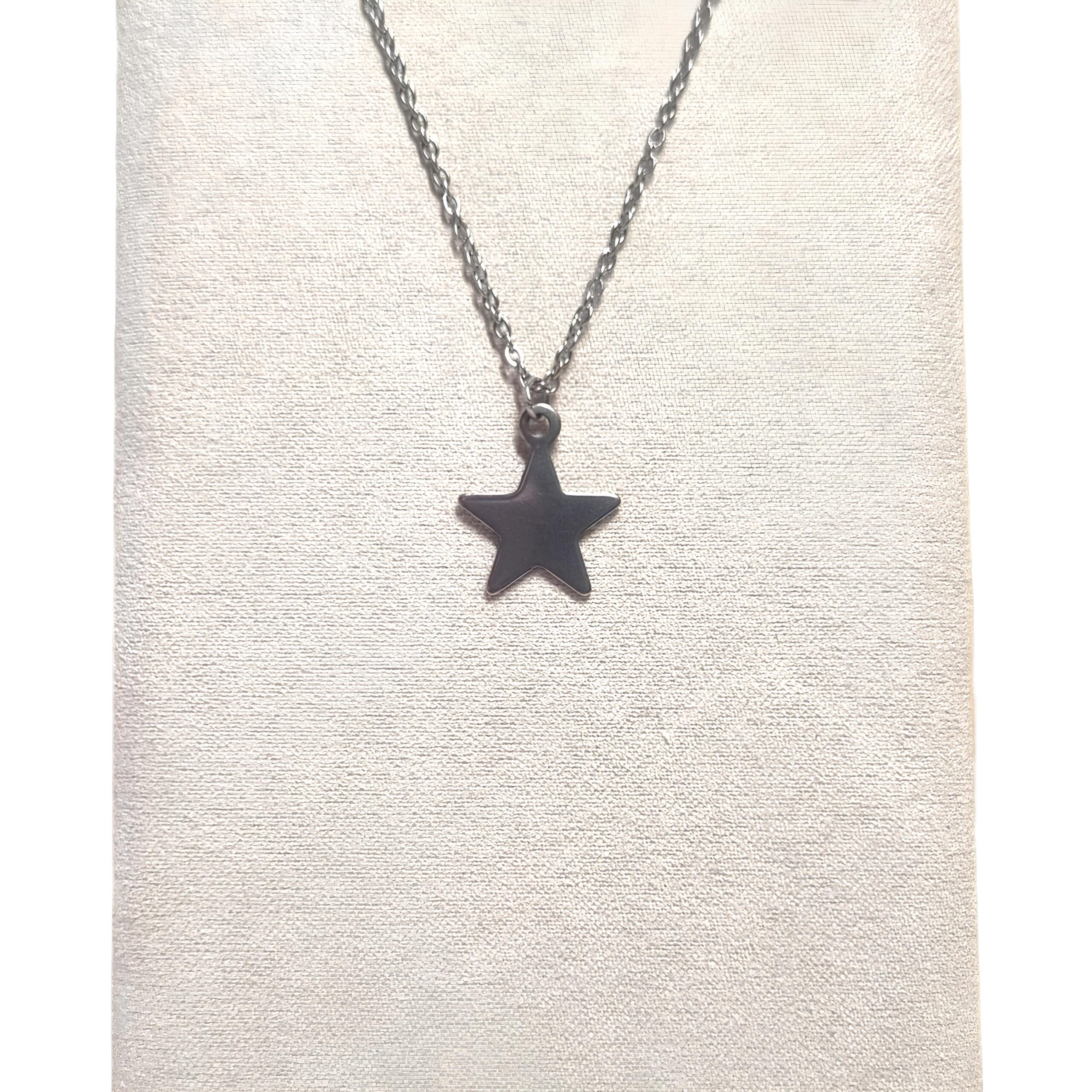 collier étoile acier inoxydable femme pendentif
