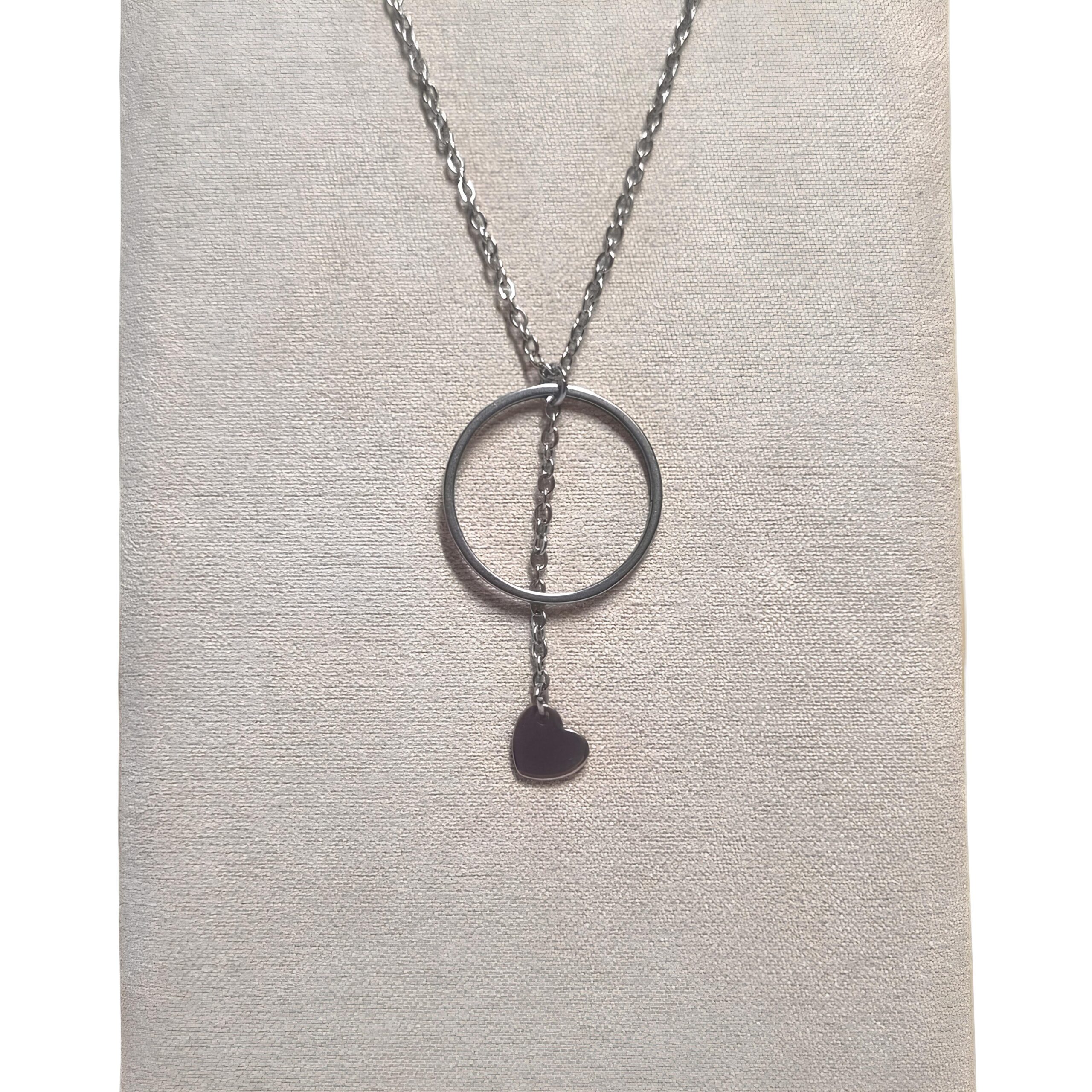 collier cœur acier inoxydable femme pendentif