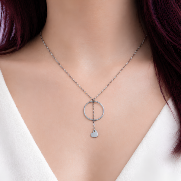 collier cœur acier inoxydable femme pendentif
