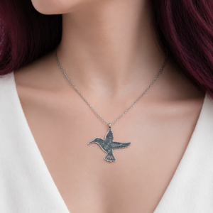 collier colibri acier inoxydable femme pendentif