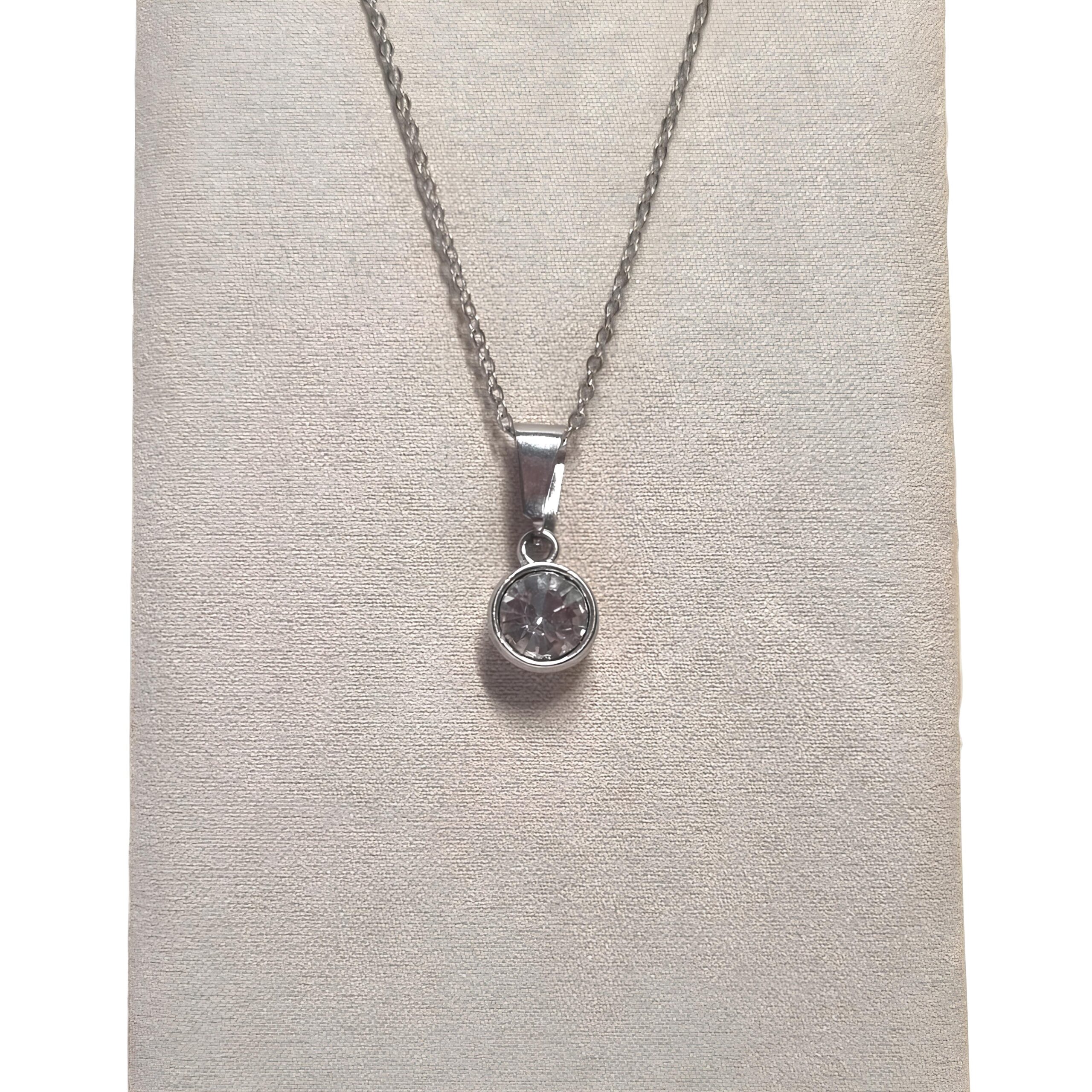 collier strass acier inoxydable femme