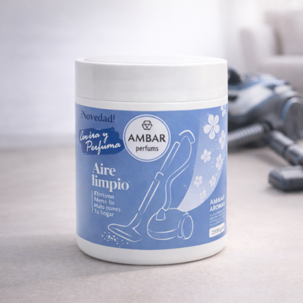 Poudre parfumée aspirateur aire limpio Ambiar Perfums élimine mauvaises odeurs maison